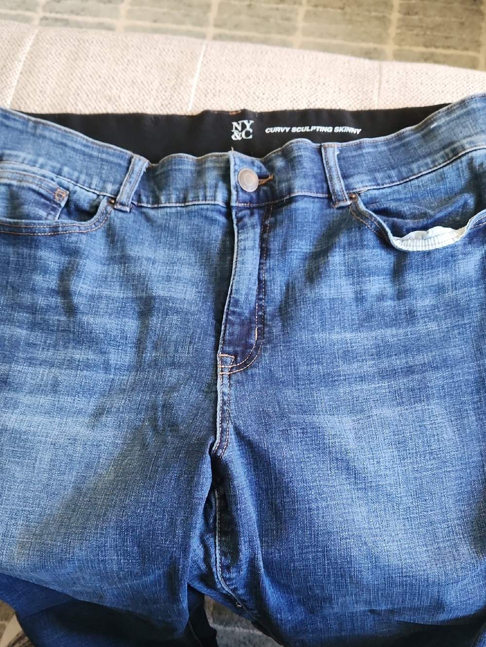 New York & Company Curvy Sculpting Skinny Jeans in Medium Blue